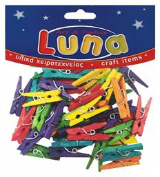 Ξύλινα Μανταλάκια Χρωματιστά 25mm 45τμχ Luna από το Moustakas Toys