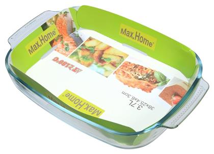 Ορθογώνιο Πυρίμαχο Σκεύος Γυάλινο 3700ml Max Home