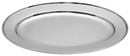 Πιατέλα Σερβιρίσματος Οβάλ Ανοξείδωτη Ασημί 25εκ. Max Home