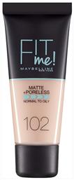 Fit Me Matte + Poreless Liquid Make Up 102 Fair Ivory 30ml Maybelline