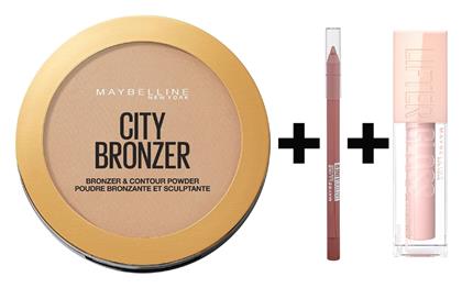 Gloss N' Bronze Essentials Σετ Μακιγιάζ για Πρόσωπο, Μάτια & Χείλη 3τμχ 200 Medium Cool & 973 Soft Rose Maybelline