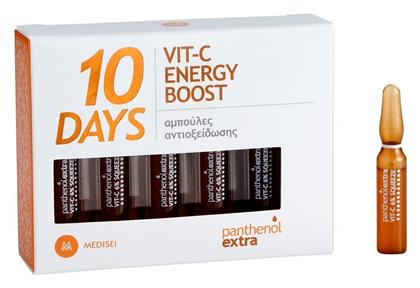 Panthenol Extra 10 Days Vit-C Energy Boost Αντιγηραντικό Serum Προσώπου με Βιταμίνη C για Λάμψη 10x2ml Medisei