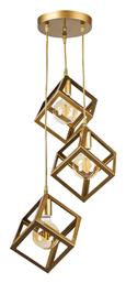 Thora Κρεμαστό Φωτιστικό Χρυσό 22x22x70εκ. Megapap