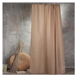 Jacquard Κουρτίνα Μπάνιου Υφασμάτινη 180x180 cm Beige Melinen