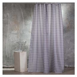 Stripes Κουρτίνα Μπάνιου Υφασμάτινη 180x180 cm Grey Melinen