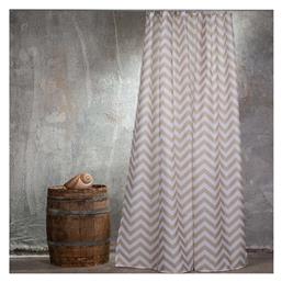 Zig Zag Κουρτίνα Μπάνιου Υφασμάτινη 180x180 cm Beige Melinen