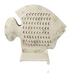 Μεταλλικο Ψαρι Αντικε Μπεζ Χρυσο 40χ7,5χ30,5εκ - Zen Collection