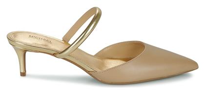 Δερμάτινα Mules με Χοντρό Χαμηλό Τακούνι Camel Michael Kors