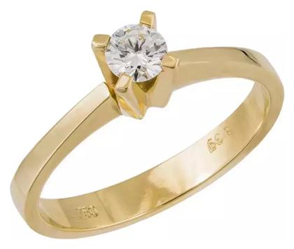 Μονόπετρο από Χρυσό 18Κ - Kosmima24