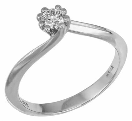 Μονόπετρο από Λευκόχρυσο 18Κ - Kosmima24