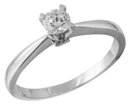 Μονόπετρο από Λευκόχρυσο 18Κ - Kosmima24