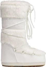 Moon Boot Icon Faux Γυναικείες Μπότες Χιονιού με Γούνα Λευκές από το Modivo