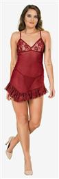 10082 Sara Baby Doll Plus Size Bordeaux Moongirl