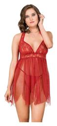 10083 Annie Baby Doll Plus Size Red Moongirl