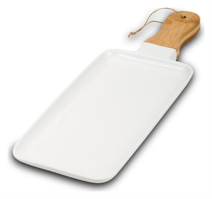 Πιατέλα Σερβιρίσματος Οβάλ από Πορσελάνη Λευκή 41x15εκ. Nava