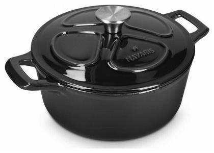 Βαθιά Κατσαρόλα από Μαντέμι 3.5lt / 24cm Μαύρο Navaris