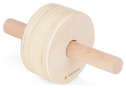 Wooden Exercise Wheel 57261.01 Ρόδα Κοιλιακών Μπεζ 31 x 16 cm Navaris