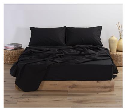 Nef-Nef Homeware Διπλό 140x200+30εκ. με Λάστιχο Basic Μαύρο - Nef Nef