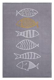 Nef-Nef Homeware Fish Style Grey Ποτηρόπανο από 100% Βαμβάκι σε Γκρι Χρώμα 40x60cm - Nef Nef