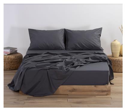 Nef-Nef Homeware Υπέρδιπλο 160x200+30εκ. με Λάστιχο Basic 727 Dark Grey - Nef Nef