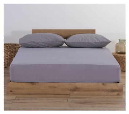 Nef-Nef Homeware Υπέρδιπλο 160x200+30εκ. με Λάστιχο Jersey 726 Light Gray - Nef Nef