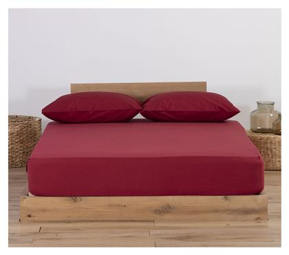 Nef-Nef Homeware Μονό 100x200+30εκ. με Λάστιχο Jersey Bordo - Nef Nef