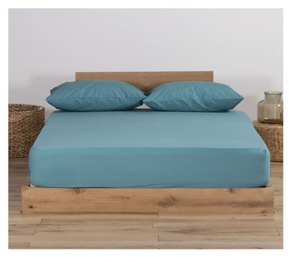 Nef-Nef Homeware Μονό 100x200+30εκ. με Λάστιχο Jersey Dusty Petrol - Nef Nef