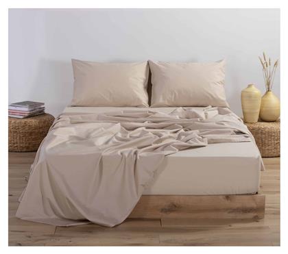 Nef-Nef Homeware Σεντόνι King Size με Λάστιχο 180x200x35εκ. Basic Beige - Nef Nef