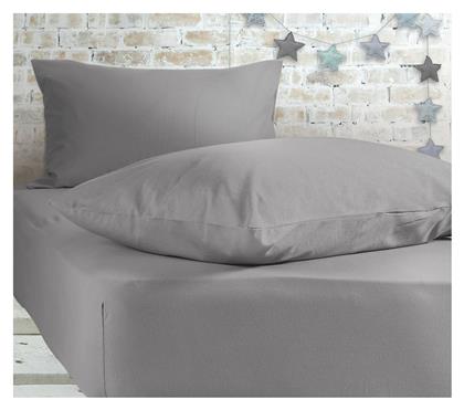 Nef-Nef Homeware Σεντόνι Μονό με Λάστιχο 100x200+30εκ. Jersey 726 Light Gray - Nef Nef