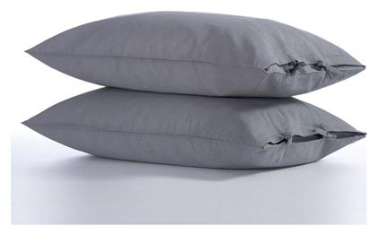 Nef-Nef Homeware Σετ Μαξιλαροθήκες με Φάσα 52x72εκ. Grey - Nef Nef