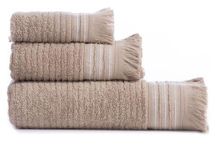 Nef-Nef Homeware Σετ Πετσέτες Μπάνιου 3τμχ Satti 70xεκ. Μπεζ Βάρους 500gr/m² - Nef Nef