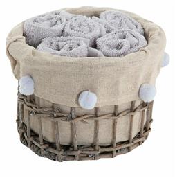 Nef-Nef Homeware Σετ Πετσέτες Μπάνιου 5τμχ Please Καλαθάκι με Λαβέτες 1122 Grey Βάρους 450gr/m² - Nef Nef