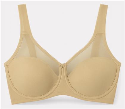 Μπεζ Minimizer Σουτιέν με Μπανέλες New Bra Lingerie