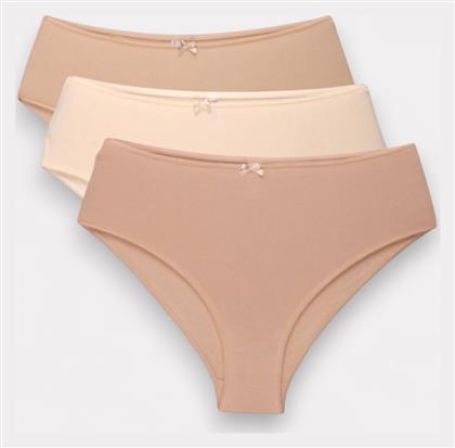 Βαμβακερά Ψηλόμεσα Γυναικεία Slip 3Pack Πολύχρωμο New Bra Lingerie