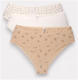 Βαμβακερά Ψηλόμεσα Γυναικεία Slip 3Pack Πολύχρωμο New Bra Lingerie