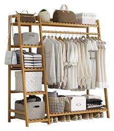 Κρεμάστρα Δαπέδου από Ξύλο Καφέ 130x40x140cm Next