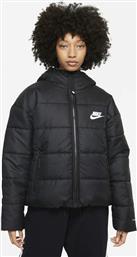 Nike Κοντό Γυναικείο Puffer Μπουφάν για Χειμώνα Μαύρο από το Zakcret Sports