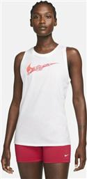Nike Dri-Fit Αμάνικη Γυναικεία Αθλητική Μπλούζα Λευκή από το SportsFactory