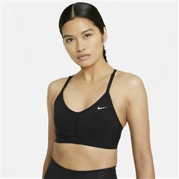 Nike Dri-Fit Indy Γυναικείο Αθλητικό Μπουστάκι Μαύρο με Επένδυση & Ελαφριά Ενίσχυση