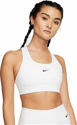 Nike Dri-Fit Swoosh Γυναικείο Αθλητικό Μπουστάκι Λευκό με Επένδυση από το HallofBrands