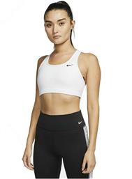 Nike Dri-Fit Swoosh Γυναικείο Αθλητικό Μπουστάκι Λευκό με Επένδυση & Ελαφριά Ενίσχυση
