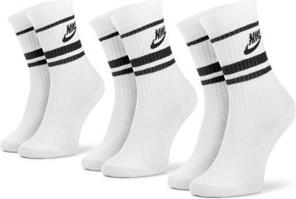 Nike NSW Essential Stripe Αθλητικές Κάλτσες Λευκές 3 Ζεύγη από το Athletix