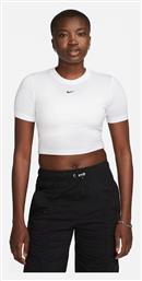 Sportswear Essential Γυναικείο Αθλητικό Crop Top Κοντομάνικο Λευκό Λευκό Nike