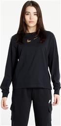 Nike Sportswear Μακρυμάνικη Γυναικεία Αθλητική Μπλούζα Μαύρη