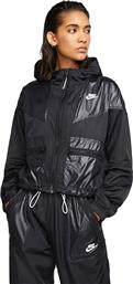 Nike Sportswear Κοντό Γυναικείο Μπουφάν Αντιανεμικό για Άνοιξη/Φθινόπωρο Μαύρο από το Factory Outlet