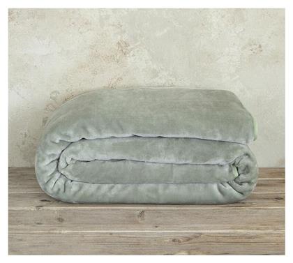 Coperta Κουβέρτα Βελουτέ Υπέρδιπλη 220x240εκ. Sage Green Nima