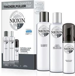 Nioxin System 2 Trial Σετ Περιποίησης Μαλλιών κατά της Τριχόπτωσης με Σαμπουάν Natural Hair Progressed Thinning Light Moisture 3τμχ