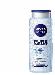 Men Pure Impact Αφρόλουτρο σε Gel για Άνδρες για Πρόσωπο , Μαλλιά & Σώμα 500ml Nivea