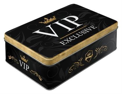 Vip Κουτί Γενικής Χρήσης με Καπάκι Μεταλλικό Μαύρο 23x16x7cm Nostalgic Art