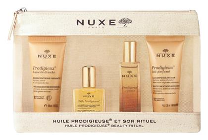 Huile Prodigieuse Beauty Ritual Σετ Περιποίησης για Ενυδάτωση & Λάμψη με Αφρόλουτρο , Κρέμα Σώματος & Λάδι Μαλλιών 30ml Nuxe